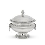 A Victorian silver covered soup tureen with liner John Samuel Hunt, London 1864, underside of th...