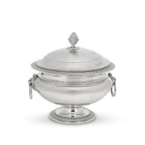 A Victorian silver covered soup tureen with liner John Samuel Hunt, London 1864, underside of th...