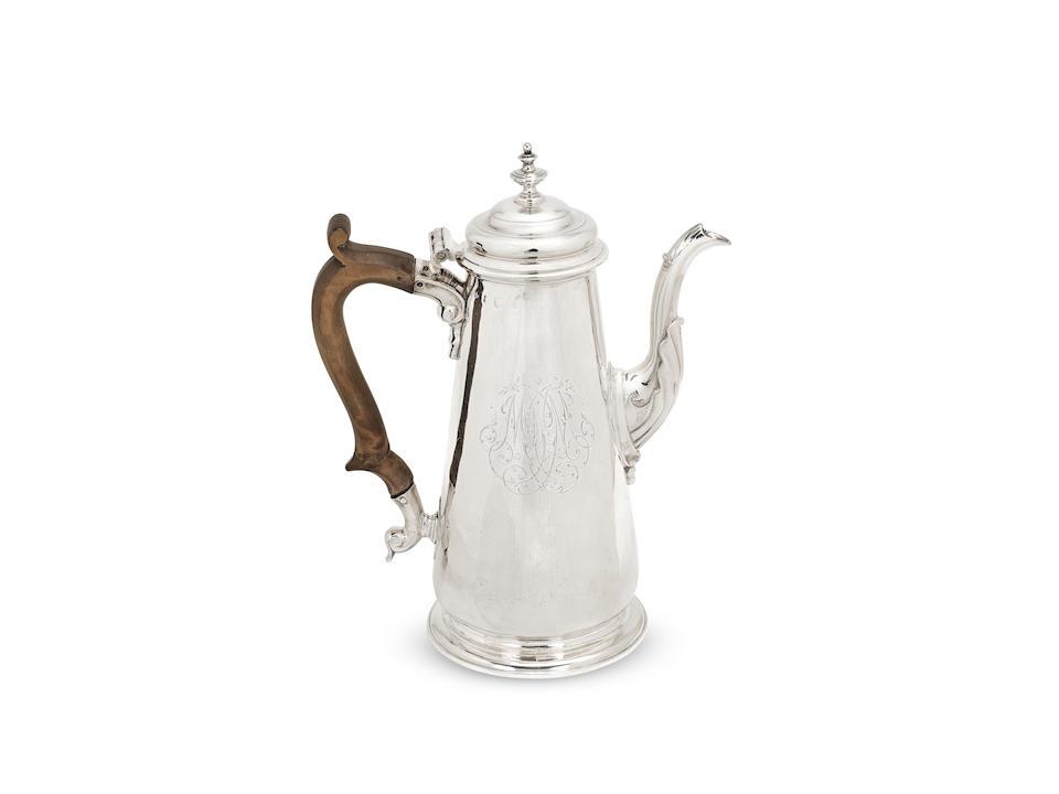 A George II silver coffee pot Benjamin Cartwright I, London 1748