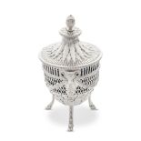 A George III pierced silver covered sugar vase Richard Morton & Co, Sheffield 1776
