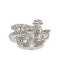 A Victorian silver-gilt condiment set George Fox, London 1869