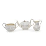 A Victorian silver three-piece tea service Daniel & Charles Houle, London 1855 (3)