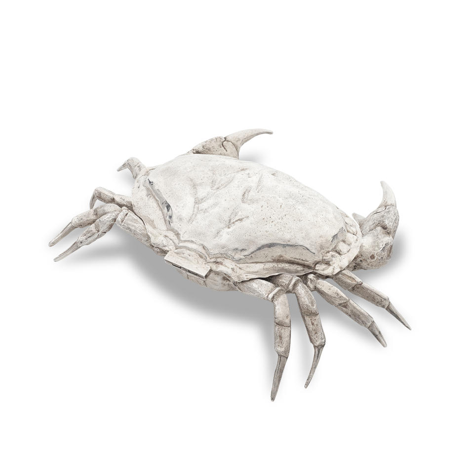 A novelty silver plated caviar dish modelled a crab Franco Lapini, Italian, circa 1980 - Image 3 of 3