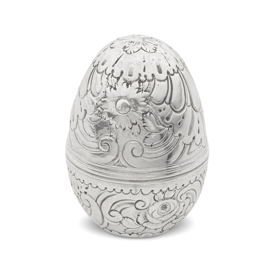 A George III silver 'egg' nutmeg grater Samuel Meriton II, London 1778