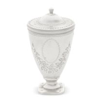 A George III urn-shaped silver nutmeg grater William Key overstriking possibly Thomas Shepherd, ...
