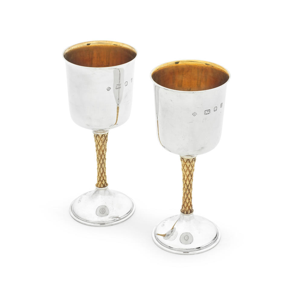 A pair of silver and silver-gilt goblets Asprey & Co Ltd, London 1978 (2)
