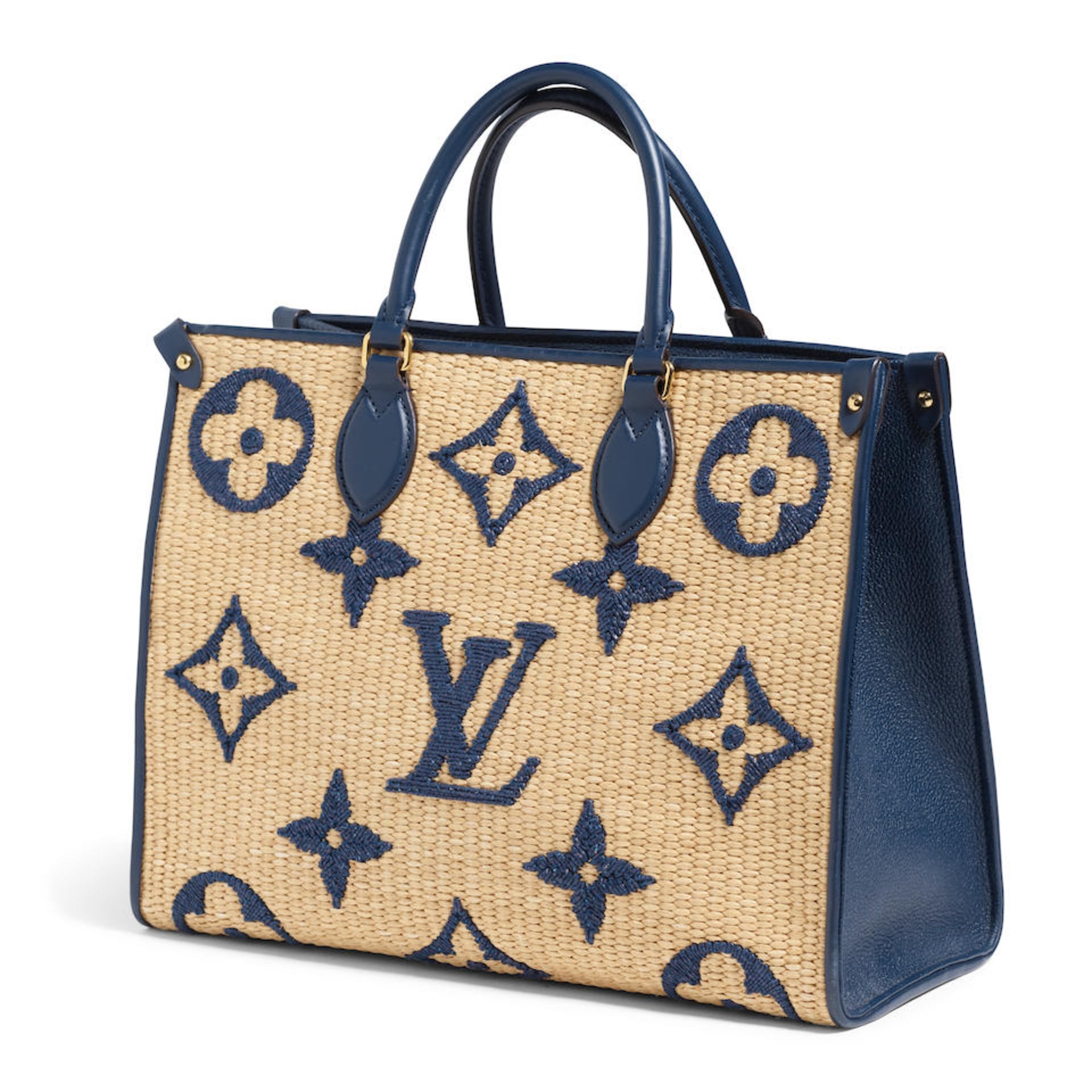 LOUIS VUITTON: GIANT MONOGRAM RAFFIA ONTHEGO MM 2021