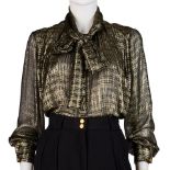 CHANEL: CREATIONS PLISSE LUREX BLOUSE 1980's