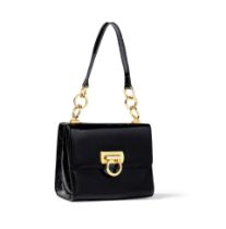 SALVATORE FERRAGAMO: PATENT GANCINI MINI BAG