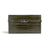 HERMÈS: KELLY SHINY ALLIGATOR LONGUE WALLET 2010