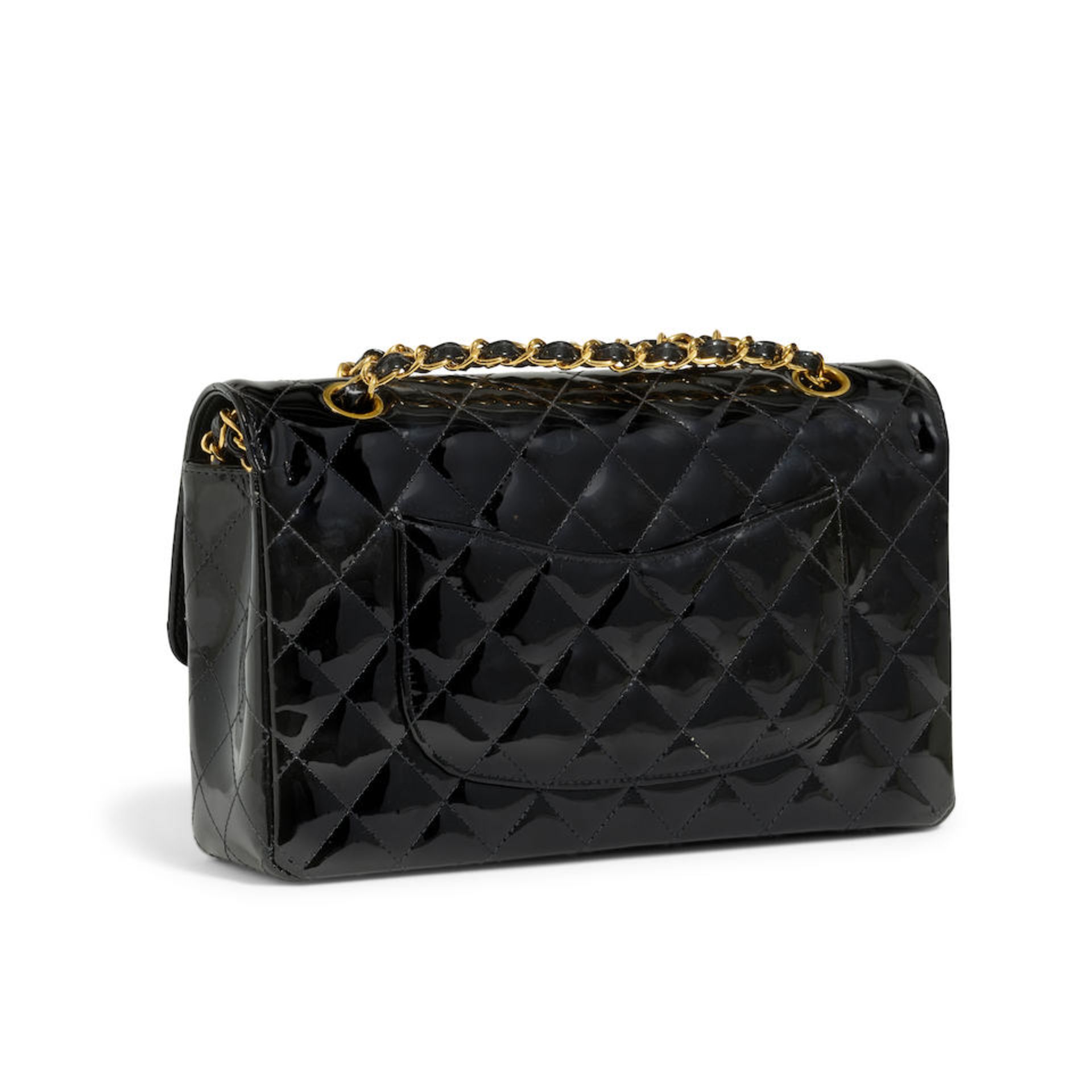 CHANEL: MEDIUM PATENT DOUBLE FLAP CLASSIC 1997-1999 - Image 2 of 3