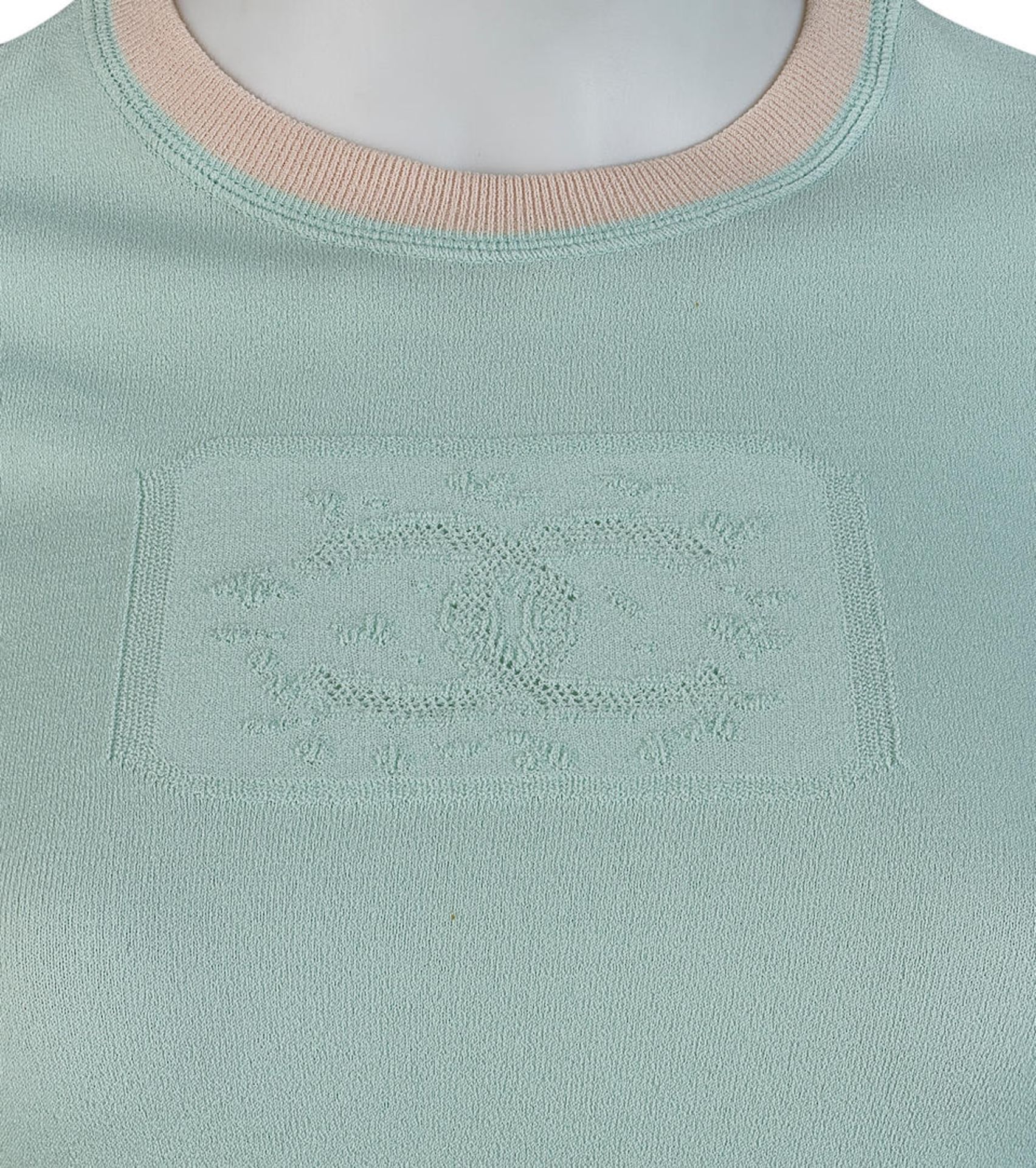 CHANEL: SHORT SLEEVE CC LOGO SWEATER Cruise 2004 - Image 2 of 2