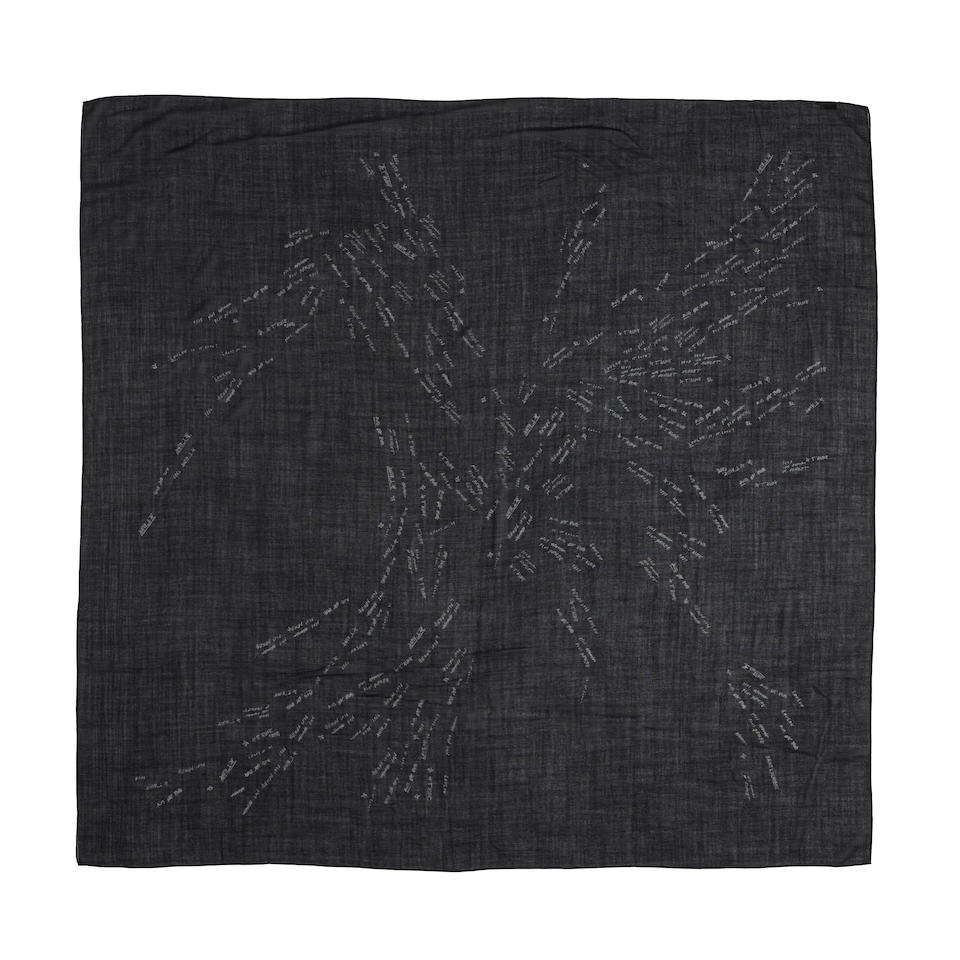 SAINT LAURENT: LOGO TREE SCARF 135cm