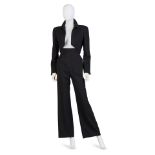 THIERRY MUGLER: CROPPED JACKET AND PANT ENSEMBLE 1980's