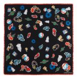 LOUIS VUITTON: WORLD TOUR SILK SCARF 120cm | 2017