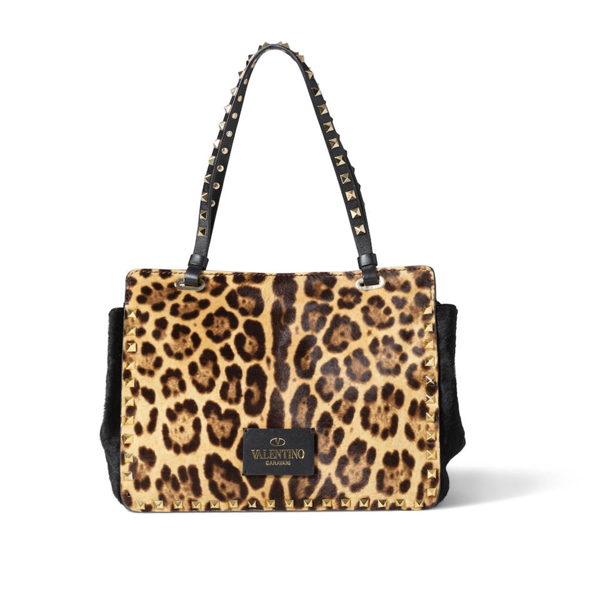 VALENTINO GARAVANI: LEOPARD ROCKSTUD TOTE - Bild 2 aus 2