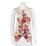 VIVIENNE WESTWOOD: RED LABEL 'CUT AND CLASH' SILK FLORAL VEST Spring/Summer 1991