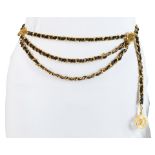 CHANEL: CC MEDALLION LEATHER & CHAIN BELT 1984