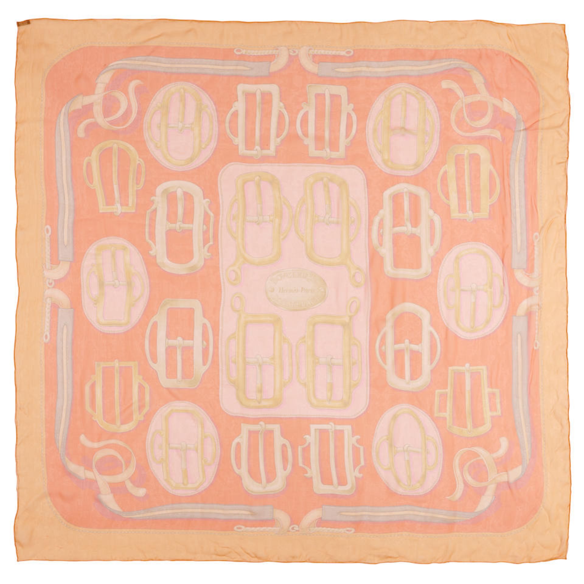 HERMÈS: BOUCLERIE D'ATTELAGE SILK MOUSSELINE SCARF 140cm