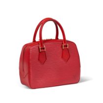 LOUIS VUITTON: RED EPI SABLONS HANDLE BAG 2002