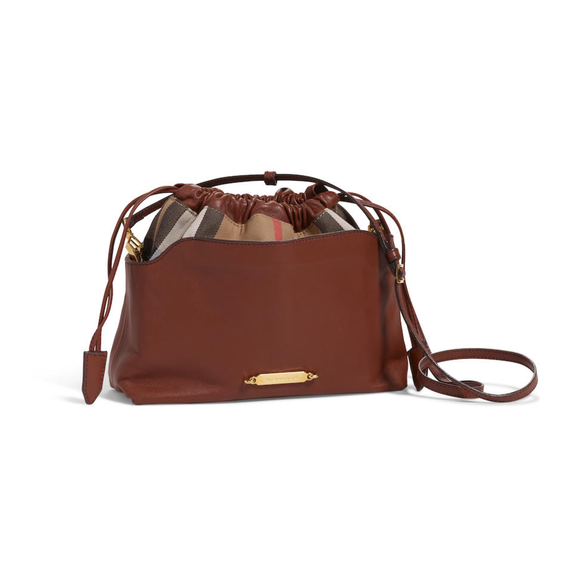 BURBERRY: LITTLE CRUSH HOUSE CHECK BUCKET BAG