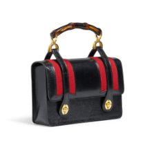 GUCCI: WEB BAMBOO HANDLE BAG 1960's