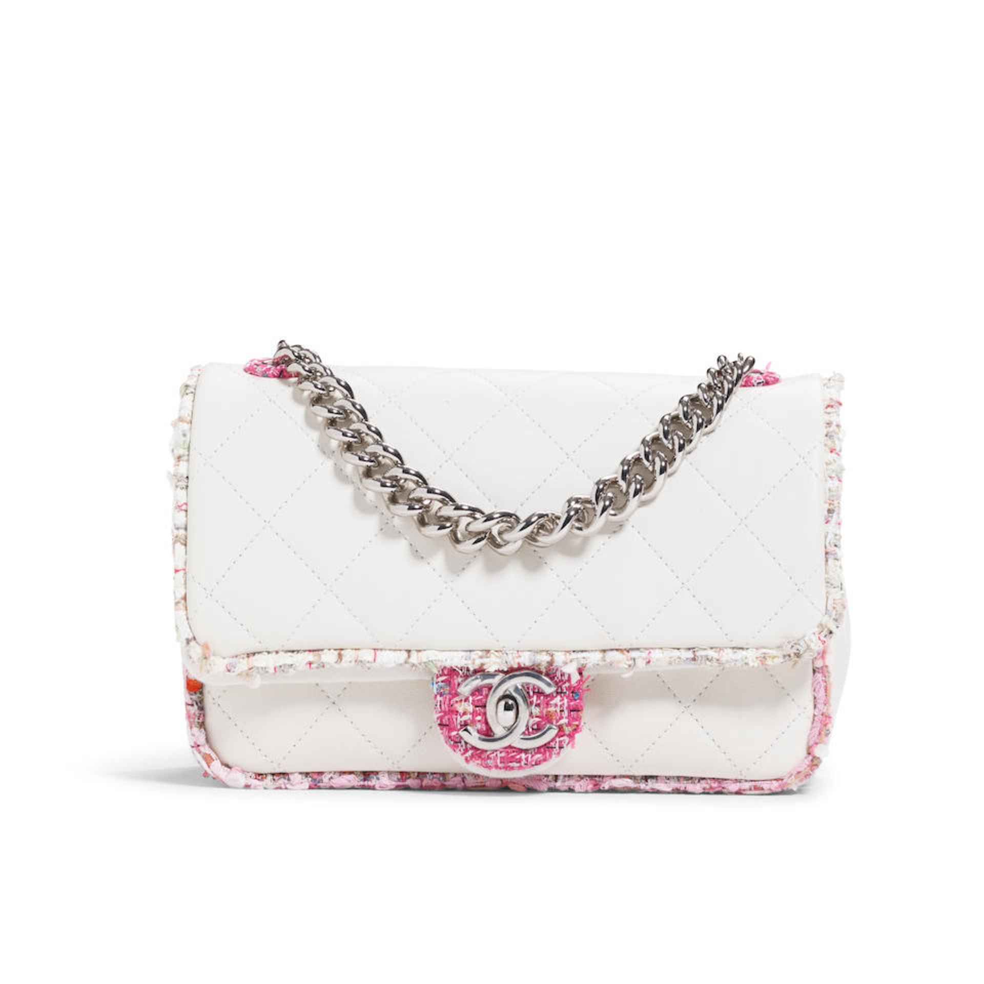 CHANEL: TWEED QUILTED ELEGANT TRIM DOUBLE FLAP Spring 2019 - Image 2 of 2