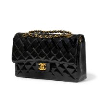 CHANEL: MEDIUM PATENT DOUBLE FLAP CLASSIC 1997-1999