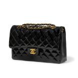 CHANEL: MEDIUM PATENT DOUBLE FLAP CLASSIC 1997-1999