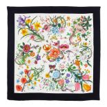 GUCCI: SILK FLORA SCARF 85cm