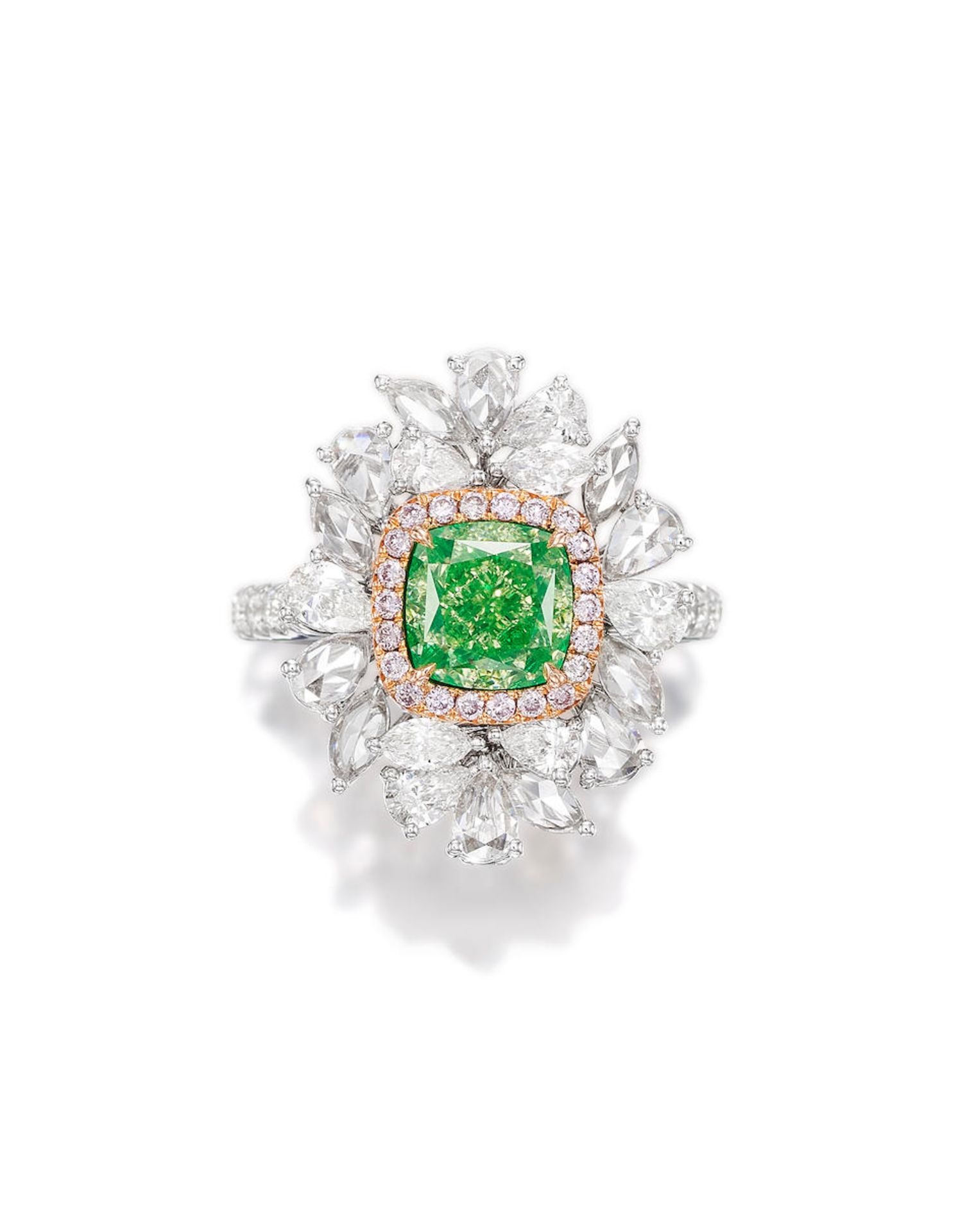 FANCY GREEN-YELLOW DIAMOND, COLOURED DIAMOND AND DIAMOND RING/PENDANT