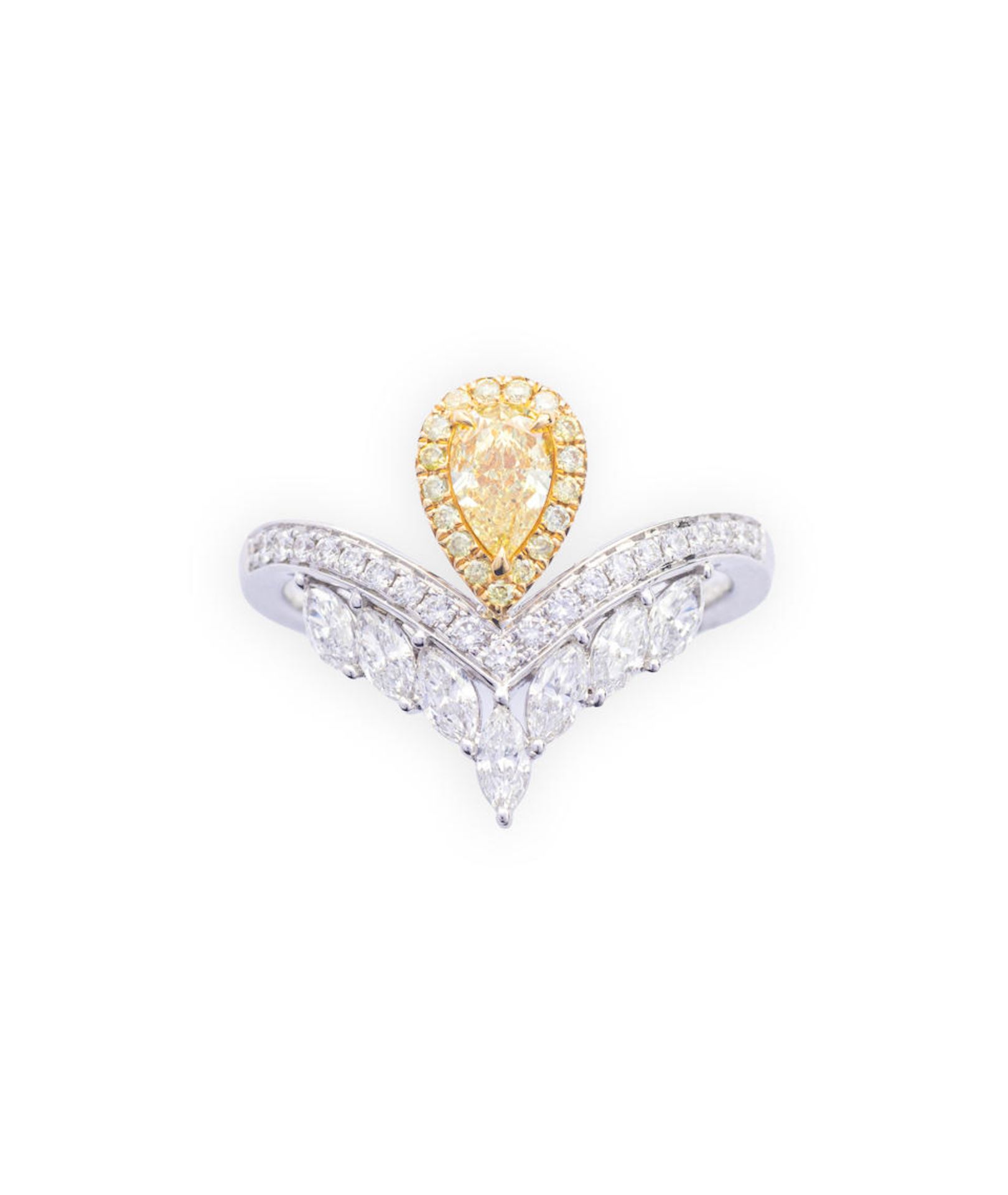 FANCY INTENSE YELLOW DIAMOND, COLOURED DIAMOND AND DIAMOND RING