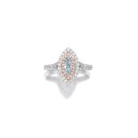 COLOURED DIAMOND AND DIAMOND RING