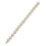 FANCY YELLOW DIAMOND AND DIAMOND BRACELET