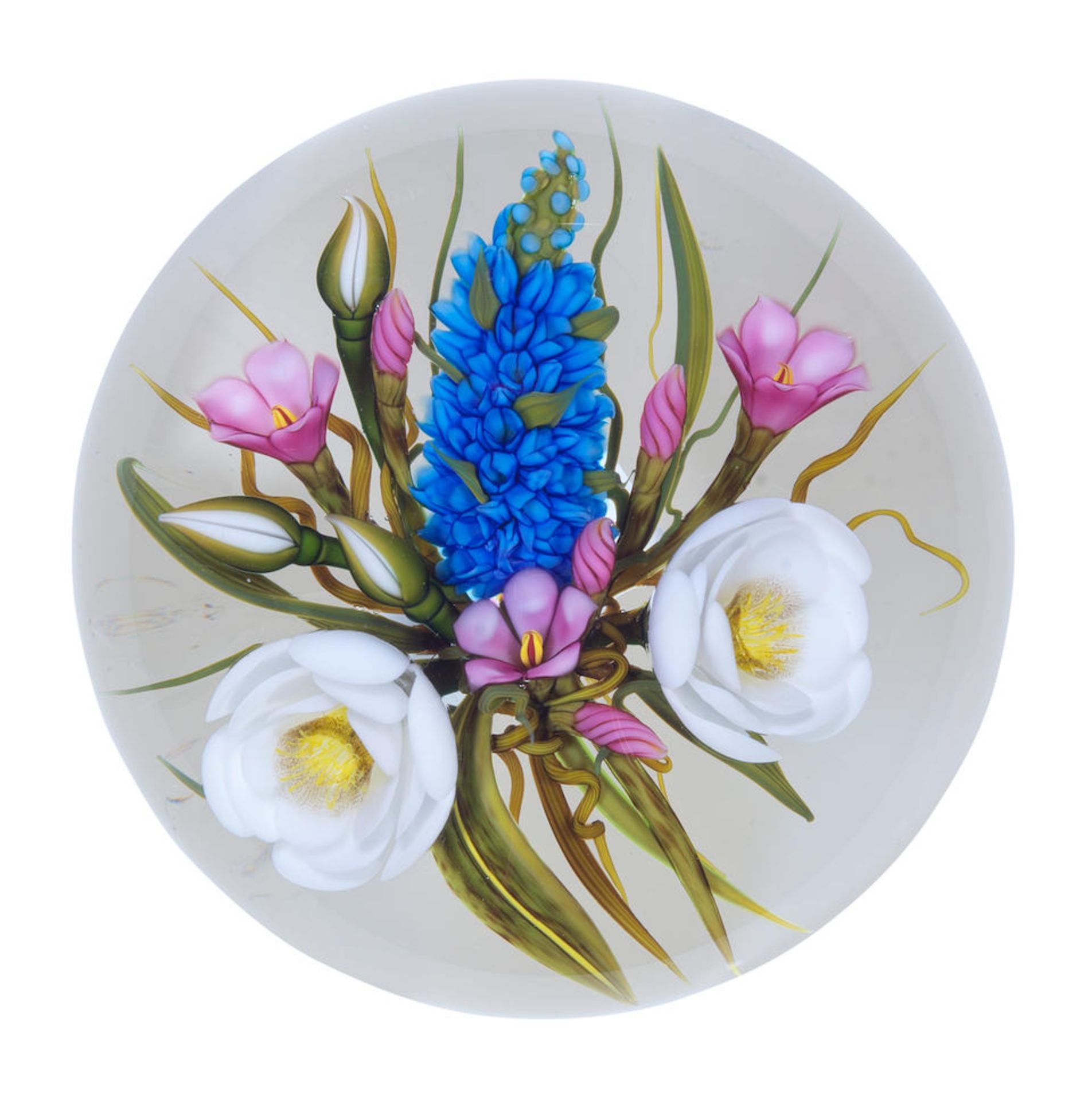A Chris Buzzini floral bouquet magnum paperweight, dated 2007