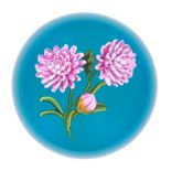 A Ken Rosenfeld pink dahlia magnum paperweight, dated 2004