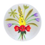 A Chris Buzzini floral bouquet paperweight, dated 1991
