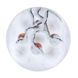 A Lundberg Studios 'First Snow in Kyoto' paperweight by Daniel Salazar, dated 2003