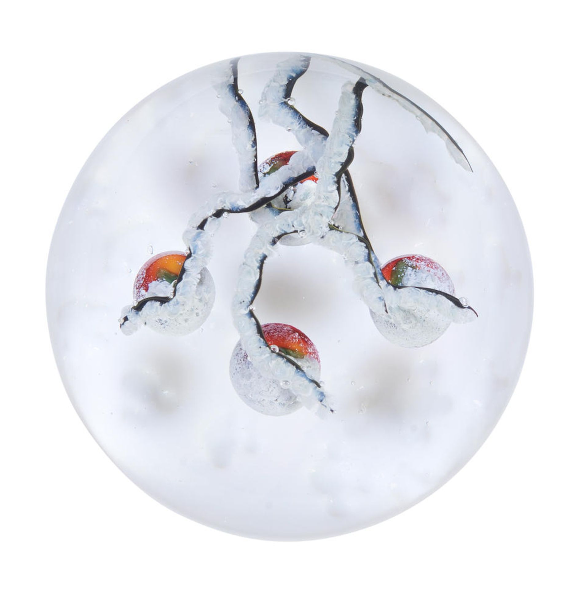 A Lundberg Studios 'First Snow in Kyoto' paperweight by Daniel Salazar, dated 2003