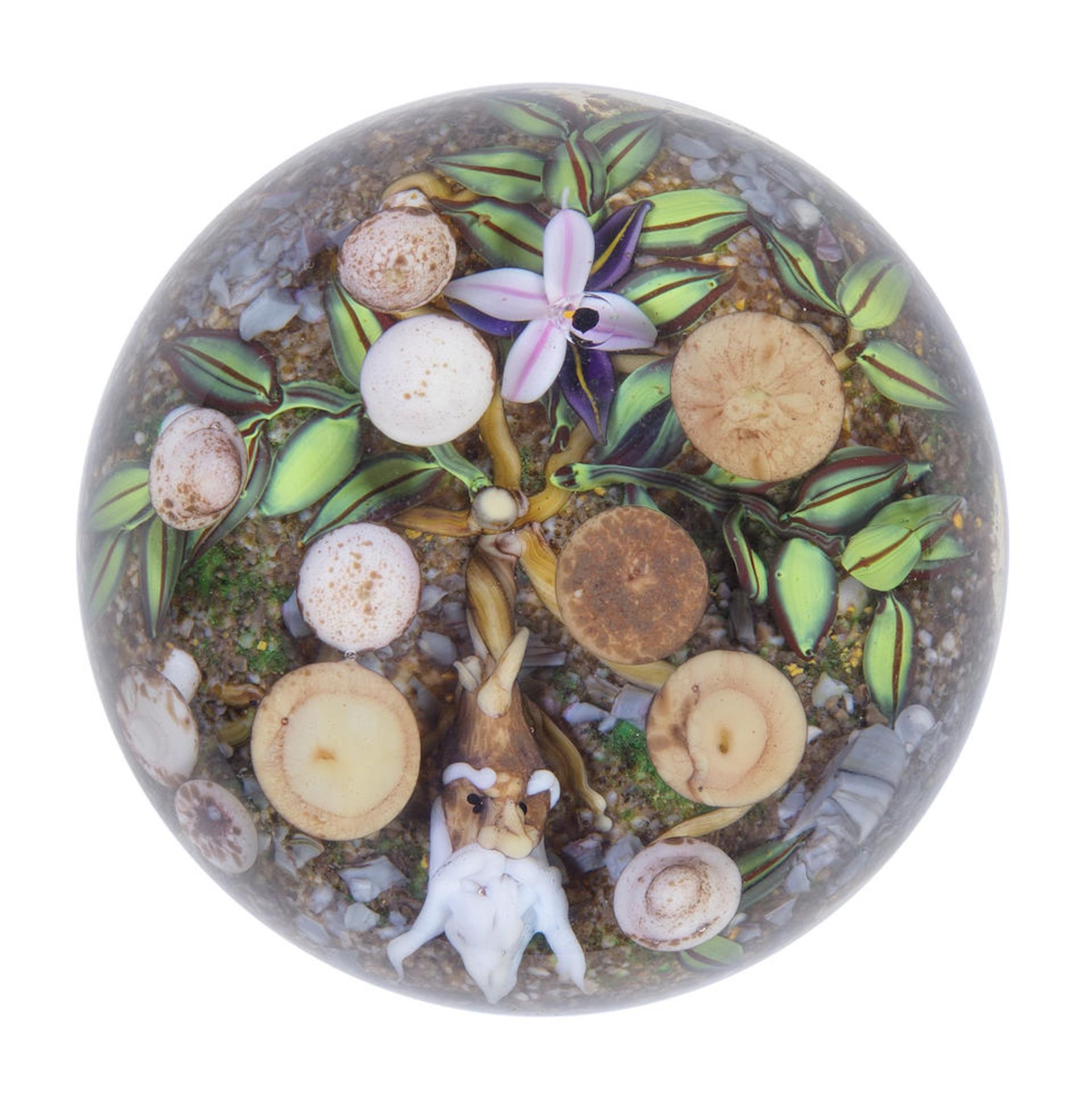A Jim D'Onofrio 'Face Roots' mushroom bouquet paperweight, dated 2008