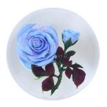 A Rick Ayotte blue rose spray magnum paperweight, dated 1996