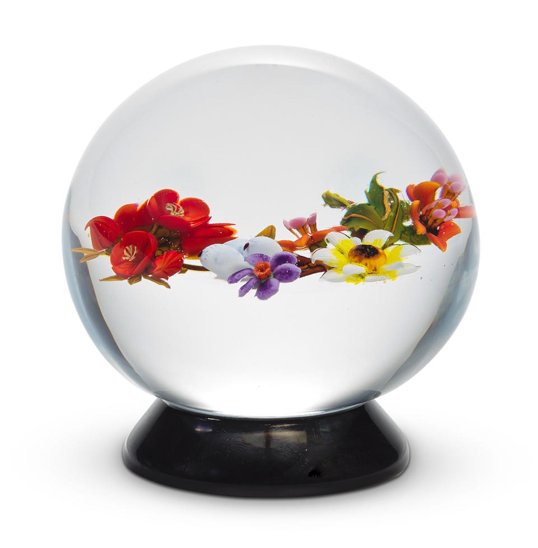 A Mayauel Ward mixed bouquet pedestal paperweight, dated 1997 - Image 2 of 2