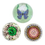 Three Baccarat paperweights, dated 1969, 1979 and 1991