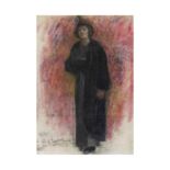 Andr&#233;s de Santa Mar&#237;a (Bogota 1860-1945 Bruxelles) Portrait de femme en robe noire sur...