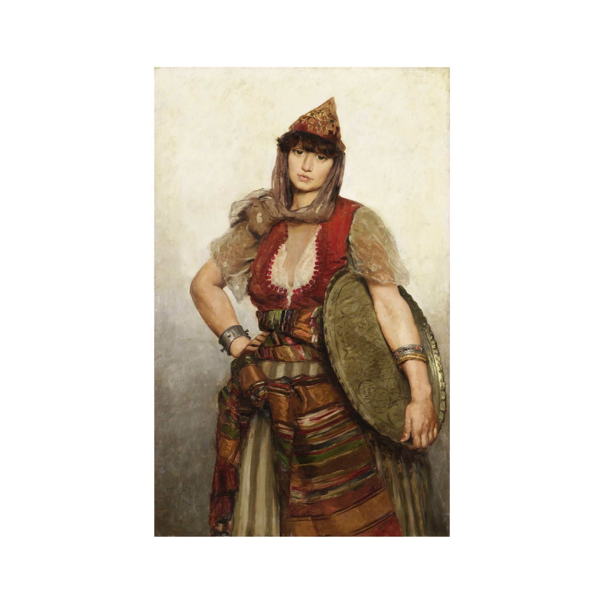 Emile Claus (Waregem 1849-1924 Astene) Portrait de femme juive &#224; Constantine, Alg&#233;rie