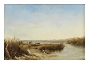 Paul Camille Guigou (Villars 1834-1871 Paris) Paysage lacustre