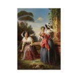 Carl August von Steuben (Bauerbach 1789-1856 Paris) Deux Romaines avec un enfant pr&#232;s d'un...