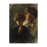 Antonio Mancini (Albano Laziale 1852-1930 Rome) M&#232;re et fils