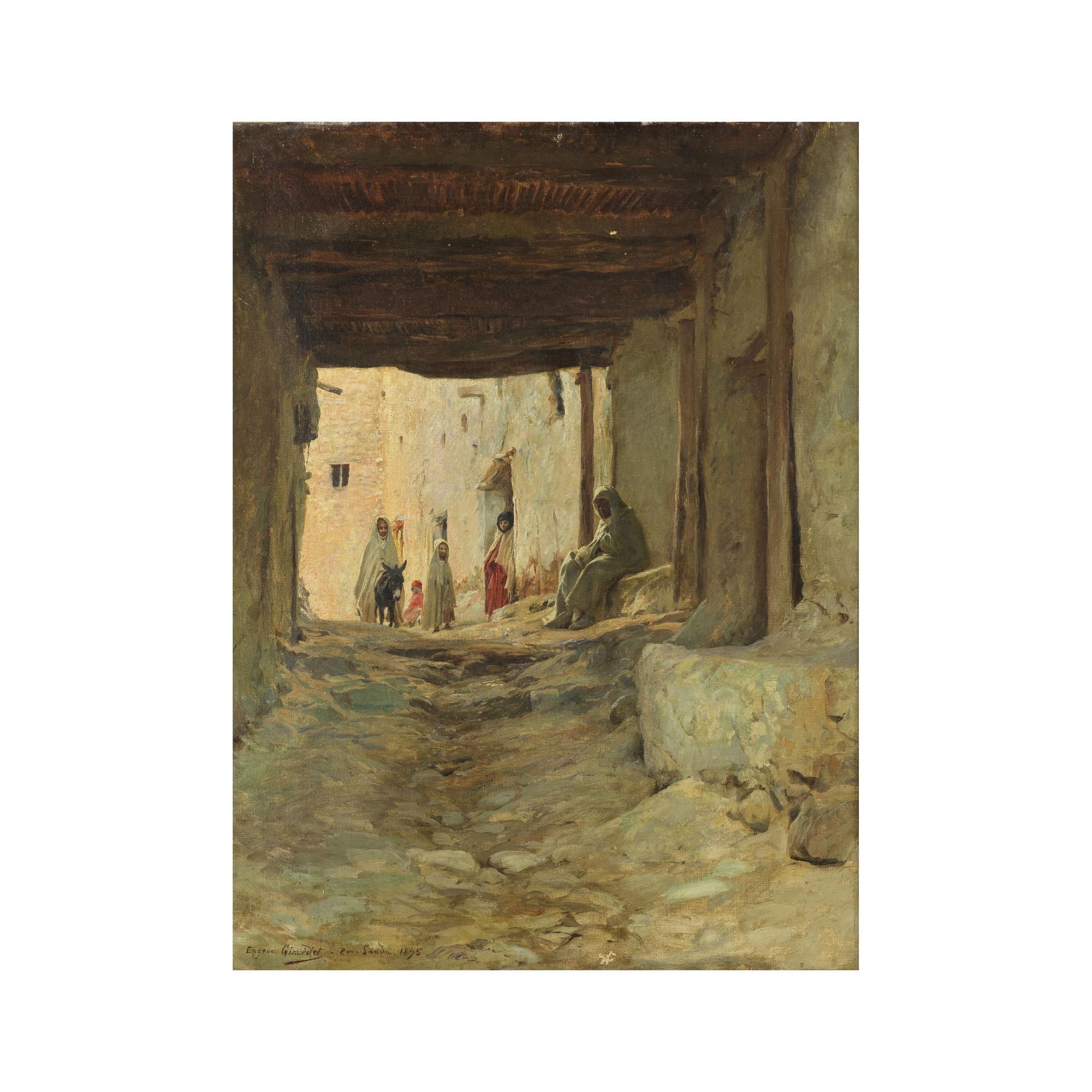Eug&#232;ne Alexis Girardet (Paris 1853-1907) Figures dans un passage &#224; Bou Saada