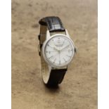 Jaeger-LeCoultre. A fine and rare stainless steel manual wind wristwatch Geophysic Chronometre,...